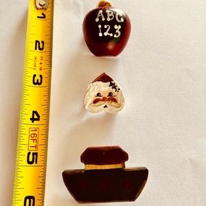 Set of 3 Handmade Wooden Pins